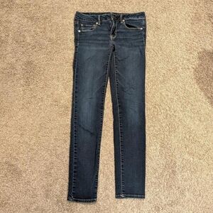 American Eagle Outfitters Dark Blue Wash Super Stretch Skinny Jeans Size 6 Small